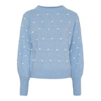 Alisee Knitted Sweater Women Celeste Bianco Marta du Chateau