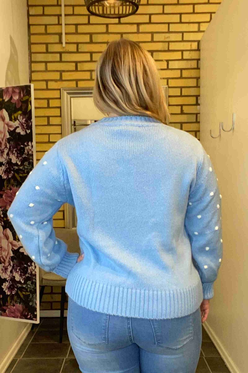 Alisee Knitted Sweater Women Celeste Bianco Marta du Chateau
