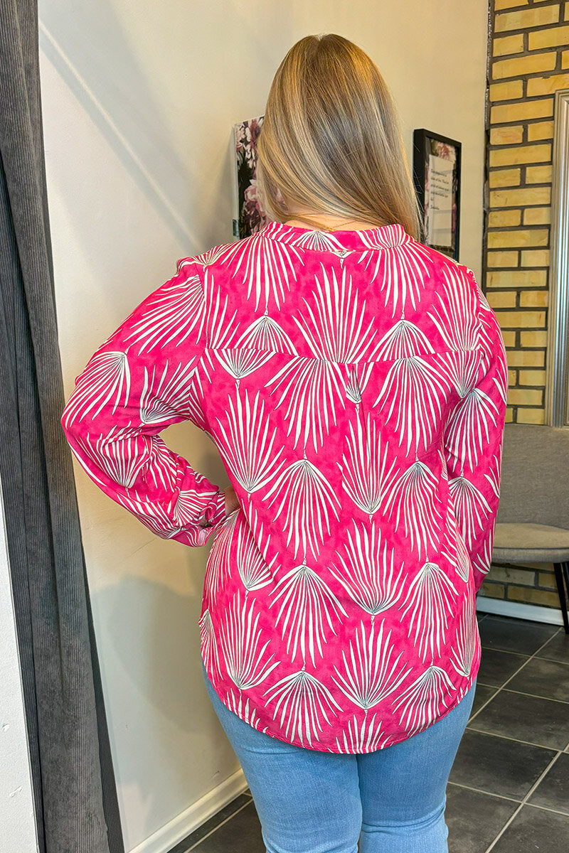 Astrid V-Neck Blouse Women's Fuchsia Marta du Chateau