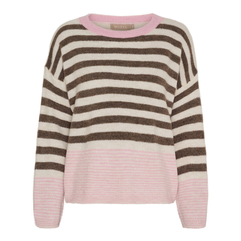 Elara Stickad Tröja Dam Fango Burro Rosa Marta du Chateau