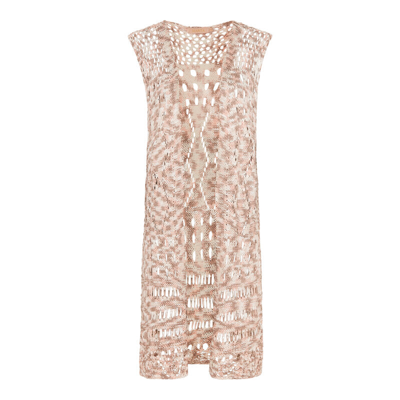 Eline Virkad Lång Väst Dam Multi Beige Marta du Chateau