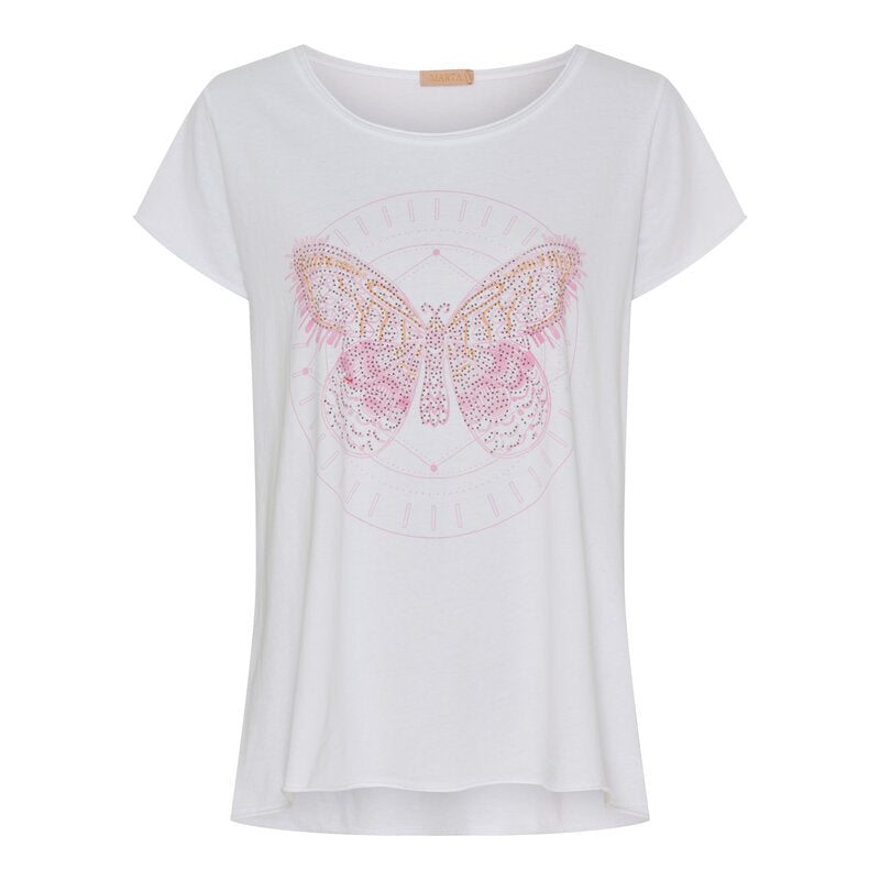 Marie T-shirt Dam Pink Butterfly Marta du Chateau