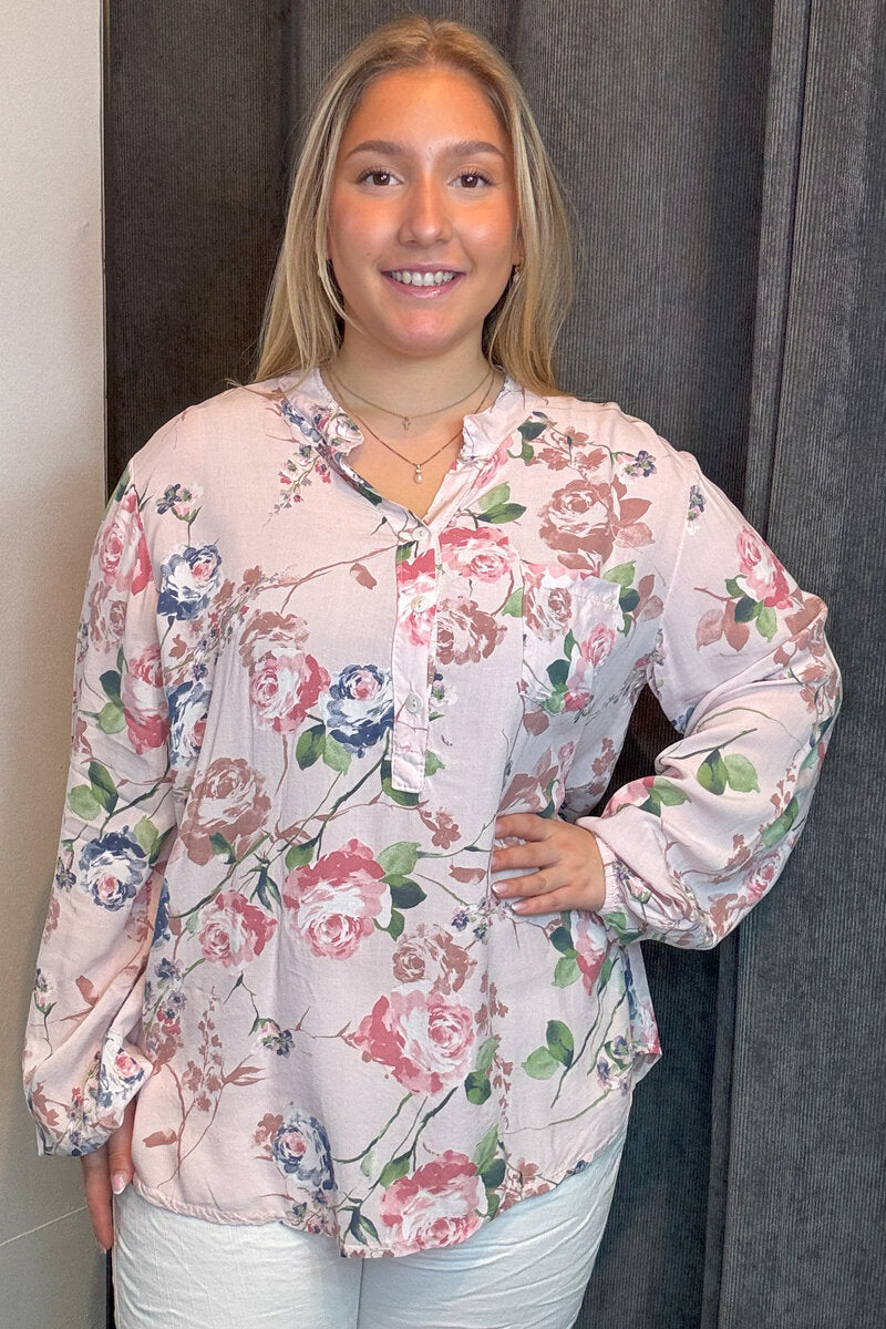 Ronja V-ringad Blus Dam Rosa Baby Marta du Chateau