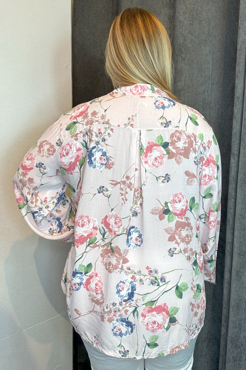 Ronja V-ringad Blus Dam Rosa Baby Marta du Chateau