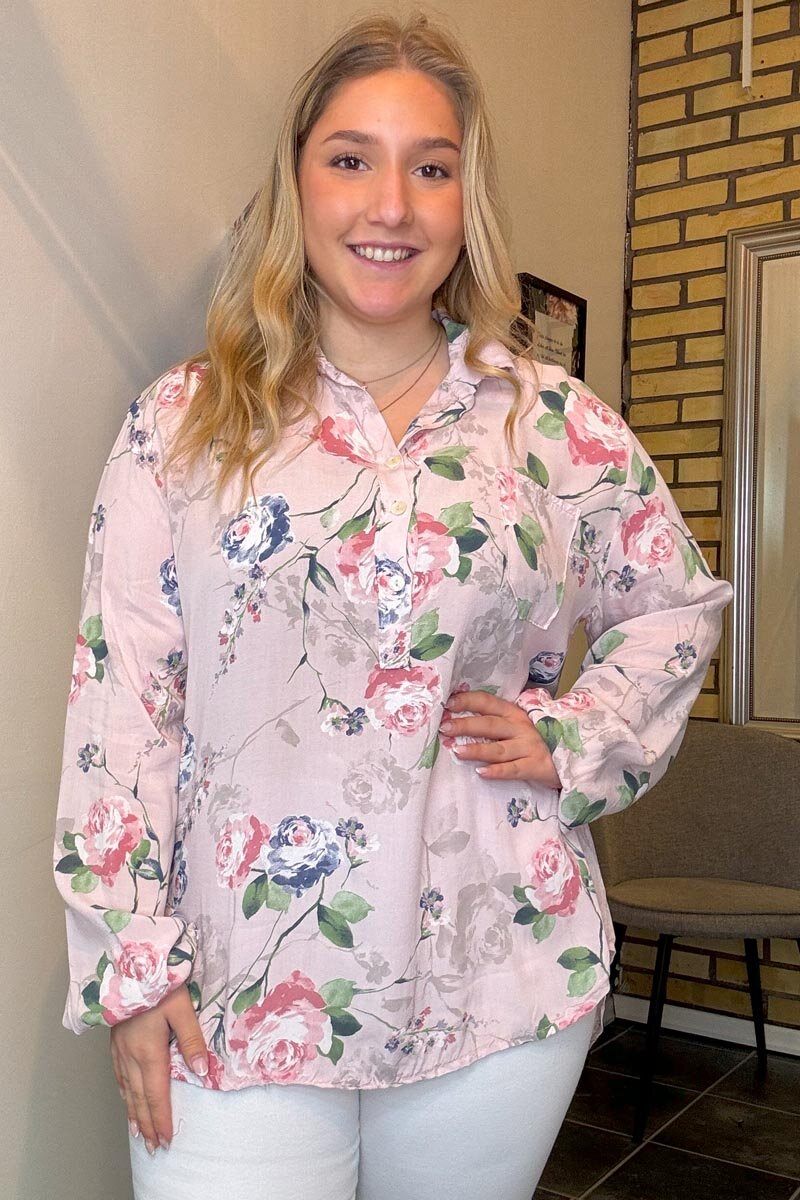 Ronja V-Neck Shirt Blouse Women Pink Baby Marta du Chateau