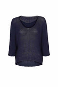Knitted Sweater Women Navy Marta du Chateau