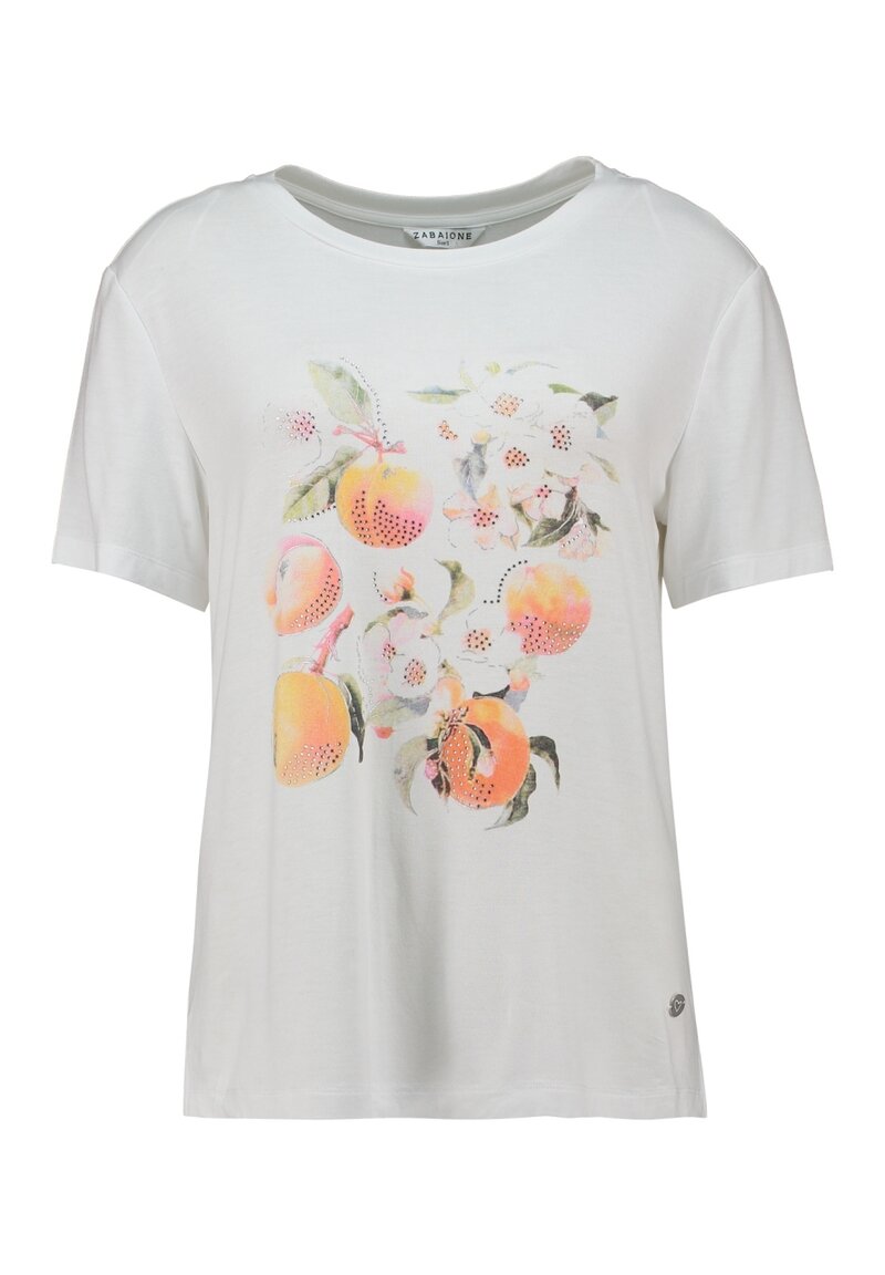 Melon T-shirt With Rhinestones Women White | Smilebutiken - Zabaione