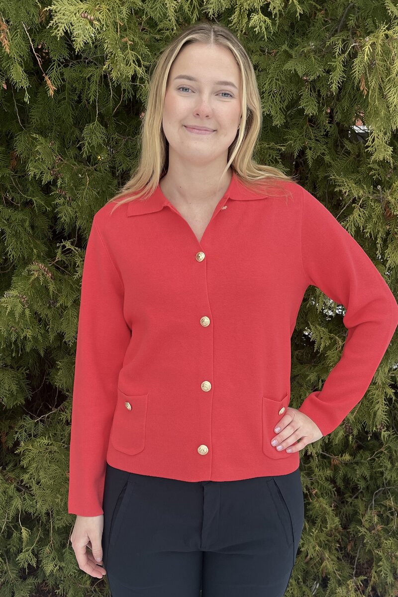 Briana Cardigan Dam Spring Red Micha