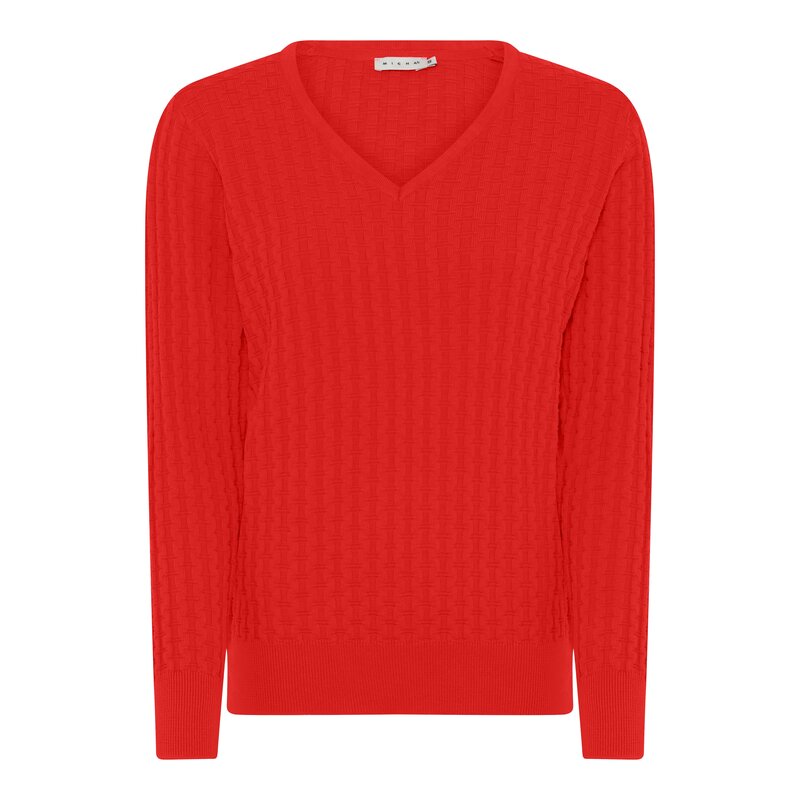 Carol V-ringad Pullover Dam Spring Red Micha