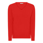 Carol V-ringad Pullover Dam Spring Red Micha