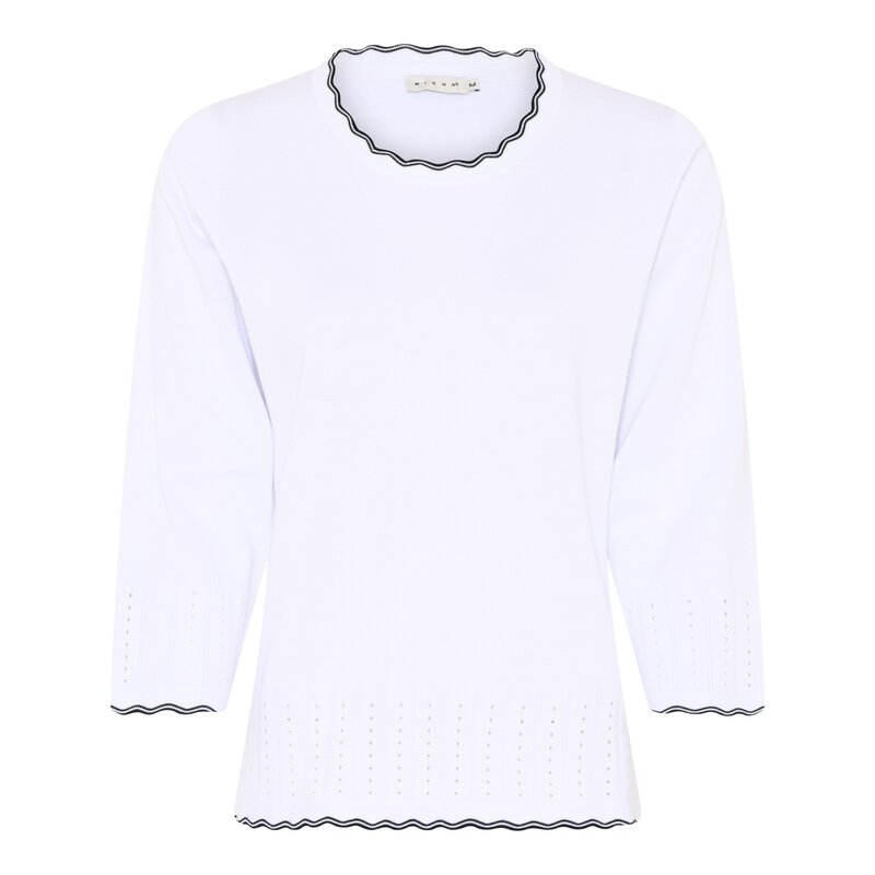 Charity Rundhalsad Pullover Dam Bright White Micha