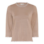 Charity Rundhalsad Pullover Dam Warm Sand Micha
