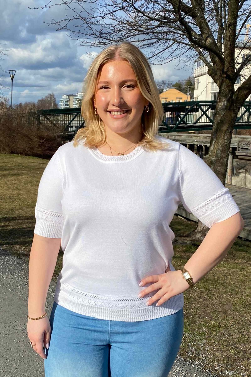 Dominica Kortärmad Pullover Dam Bright White Micha