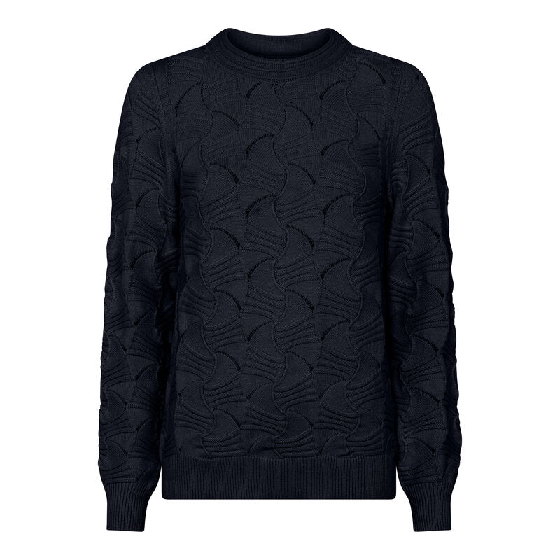 Ivy Stickad Pullover Dam Navy Micha