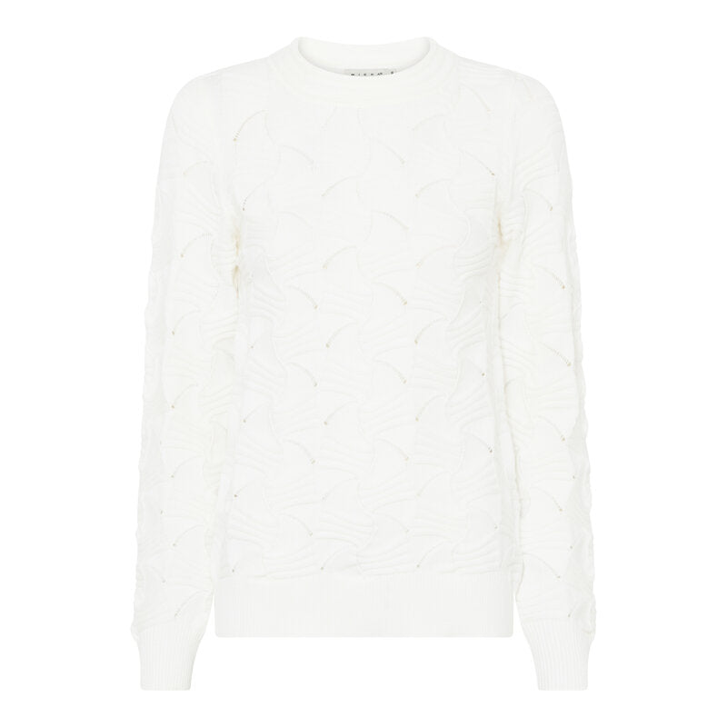 Ivy Stickad Pullover Dam Off White Micha
