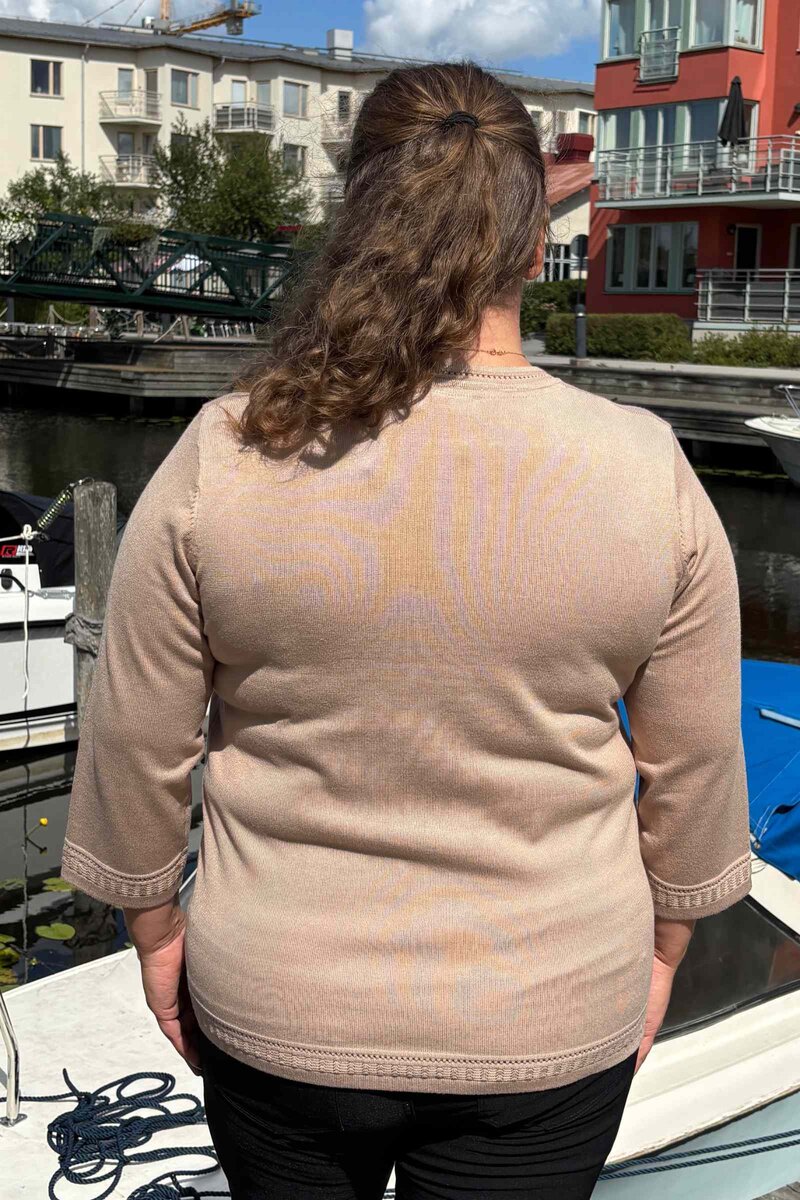 Khloe Rundhalsad Pullover Dam Camel Micha