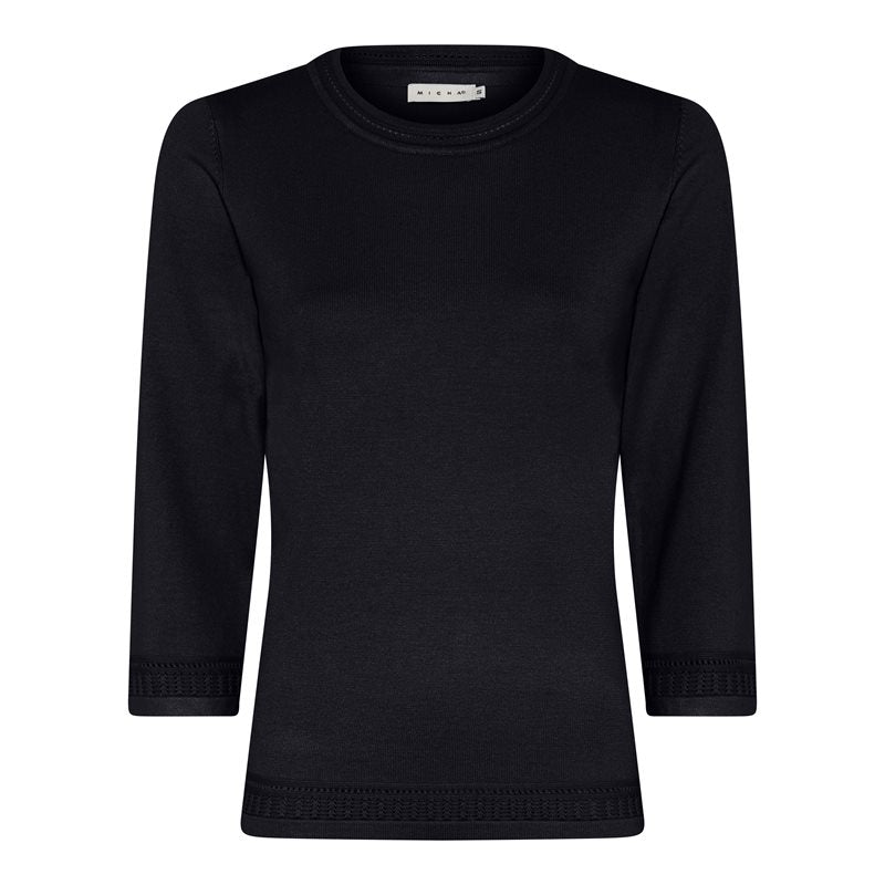Khloe Rundhalsad Pullover Dam Navy Micha