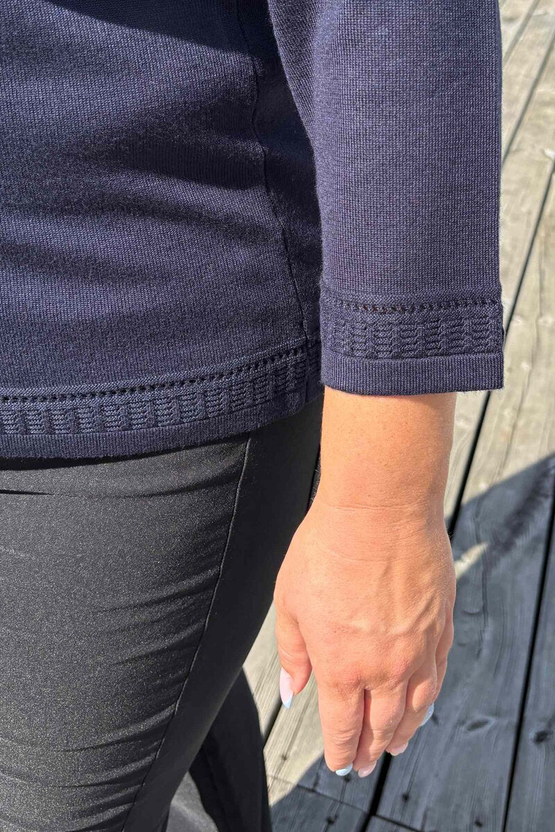 Khloe Rundhalsad Pullover Dam Navy Micha