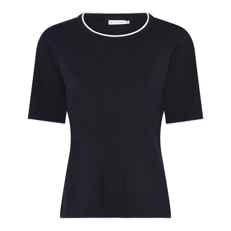 Nella Kortärmad Pullover Dam Navy Micha