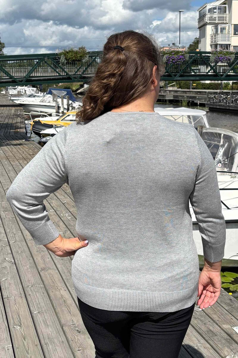 Norah Pullover Dam Light Grey Melange Micha