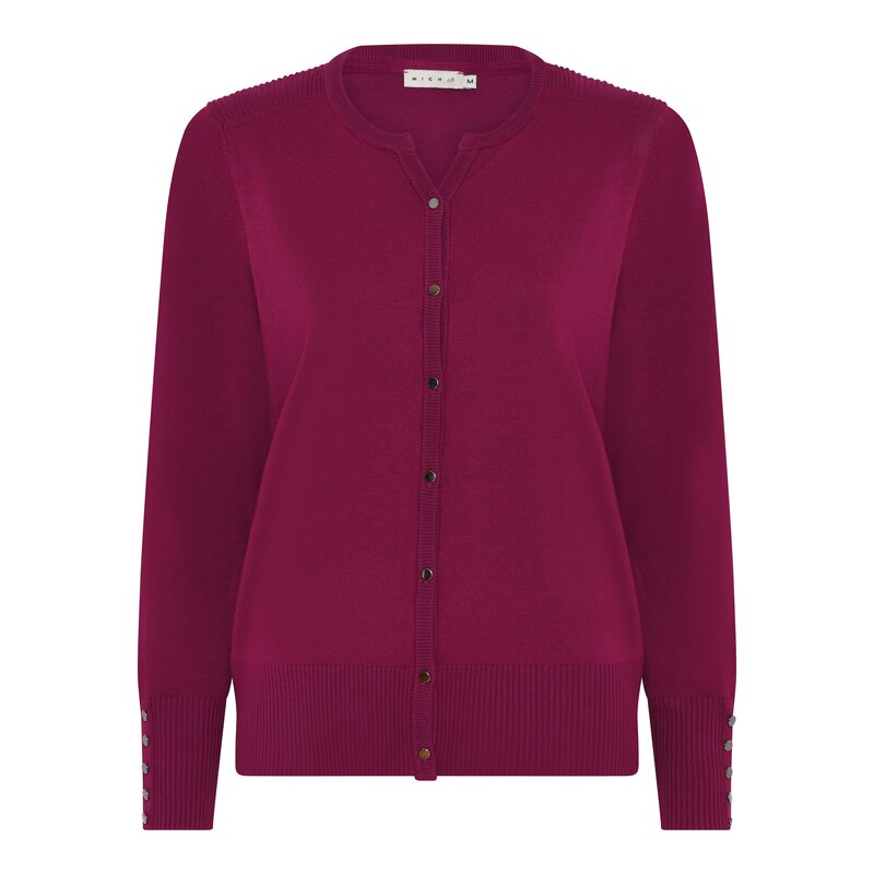 Tinka Round Neck Cardigan Women Purple Wine Micha