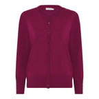 Tinka Round Neck Cardigan Women Purple Wine Micha