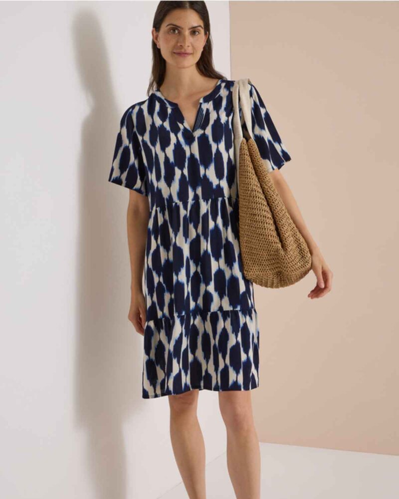 Millie Patterned Dress Women Urban Dark Blue | Smilebutiken - Cecil