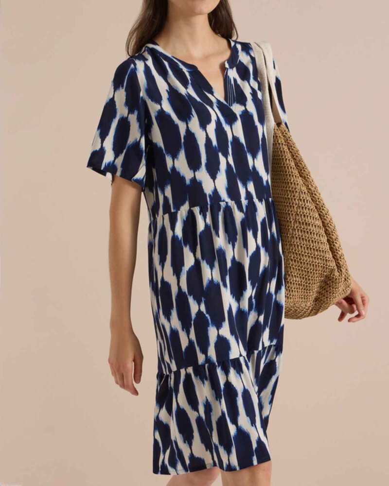 Millie Patterned Dress Women Urban Dark Blue | Smilebutiken - Cecil