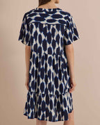 Millie Patterned Dress Women Urban Dark Blue | Smilebutiken - Cecil