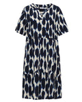 Millie Patterned Dress Women Urban Dark Blue | Smilebutiken - Cecil