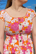 Miss Lady Arya Patterned Dress Women Orange DH Fashion