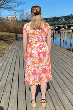 Miss Lady Arya Patterned Dress Women Orange DH Fashion
