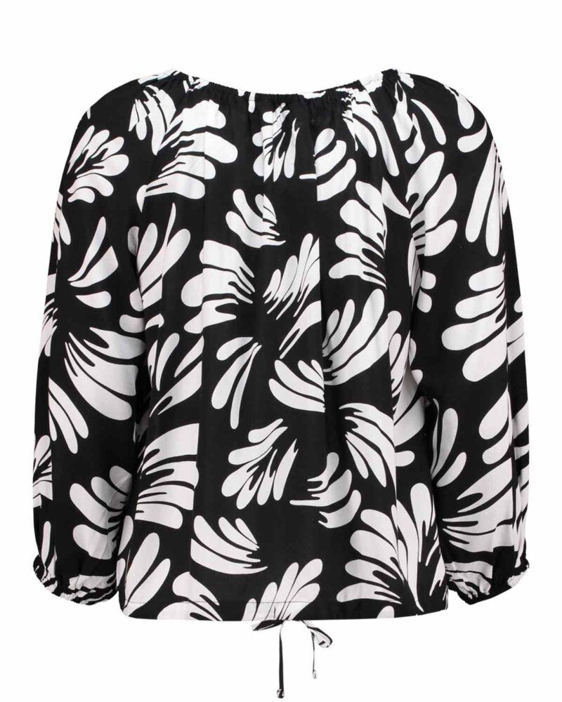 Patterned Blouse Xia Ladies Black | Smilebutiken - Zabaione
