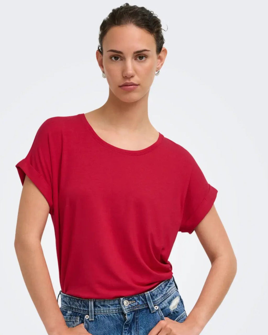 Moster T-shirt Dam Röd Ski Patrol | Smilebutiken - ONLY