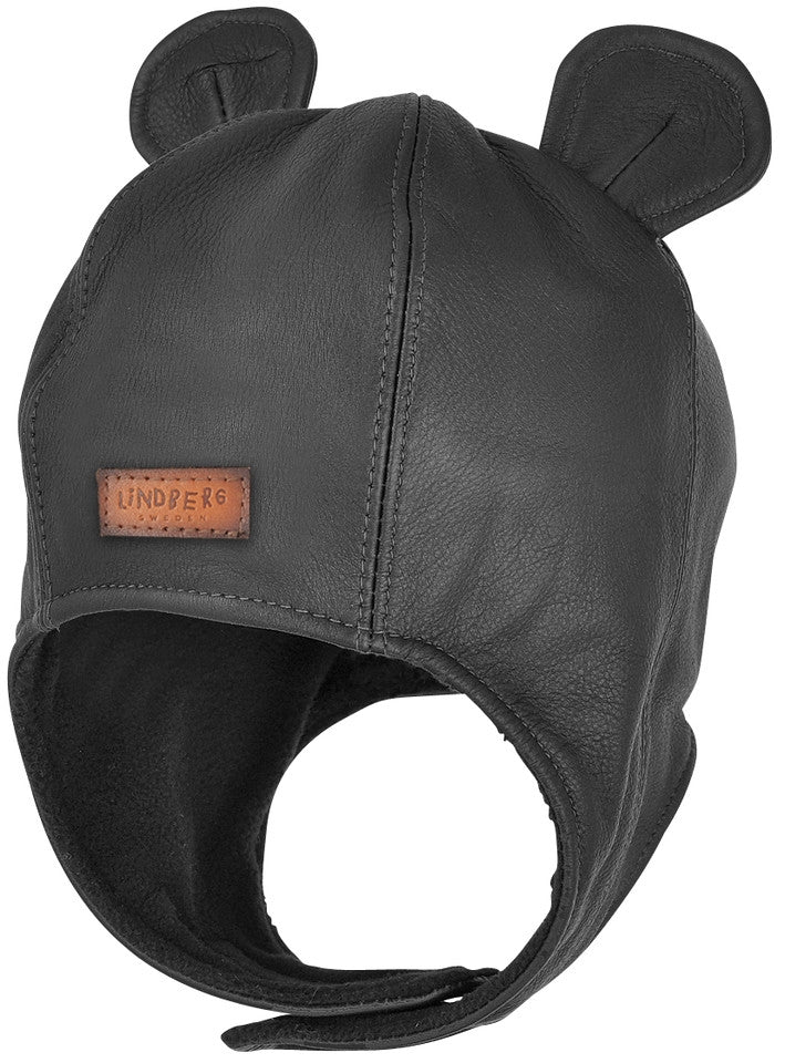 Musse Fleece Lined Elk Leather Hat Kids - Lindberg