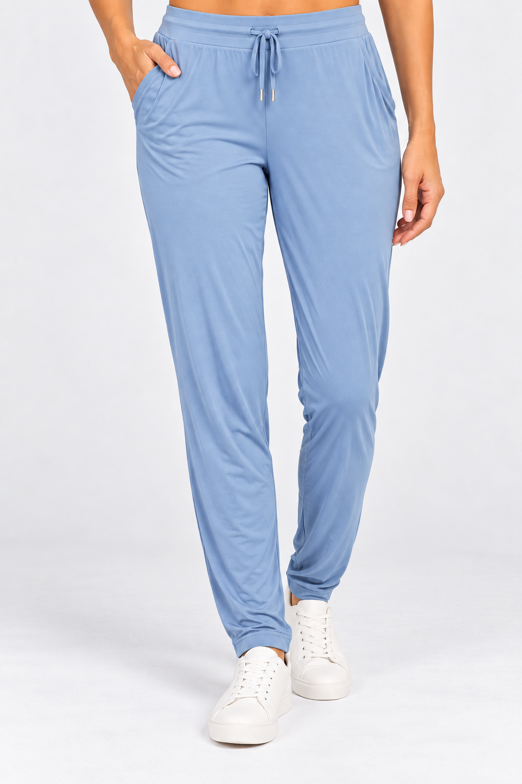 Jersey Trousers Bamboo Women Blue Wiges