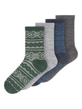 Name It Socks Wool Junior 4-pack Dark Grey Melange - Name It