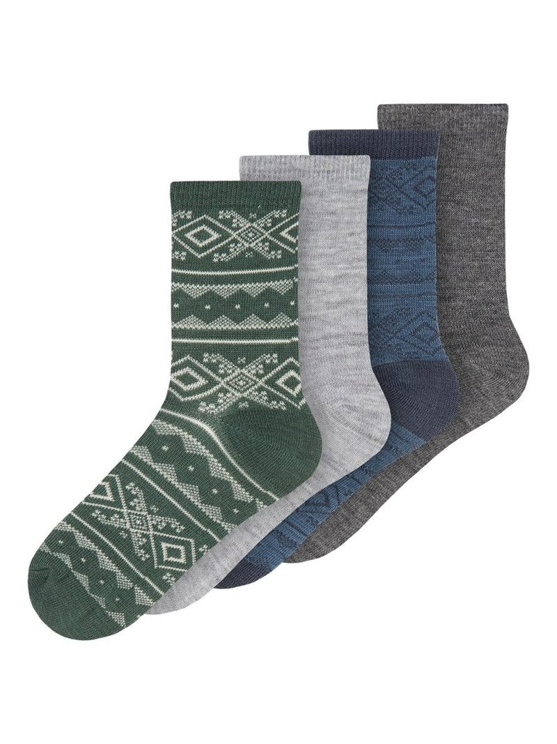 Name It Socks Wool Junior 4-pack Dark Grey Melange - Name It