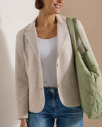 Nevaeh Kavaj Med Struktur Dam Cashmere Beige Melange | Smilebutiken - Cecil