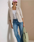 Nevaeh Kavaj Med Struktur Dam Cashmere Beige Melange | Smilebutiken - Cecil