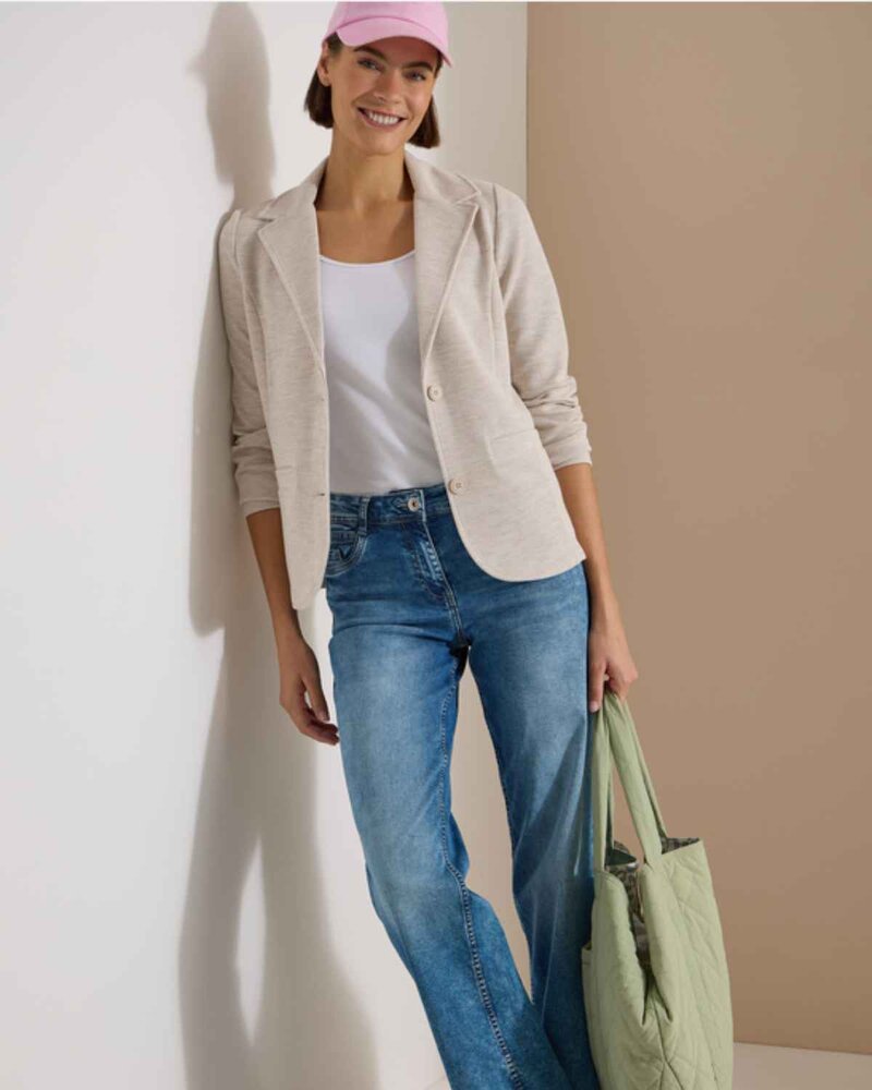 Nevaeh Kavaj Med Struktur Dam Cashmere Beige Melange | Smilebutiken - Cecil