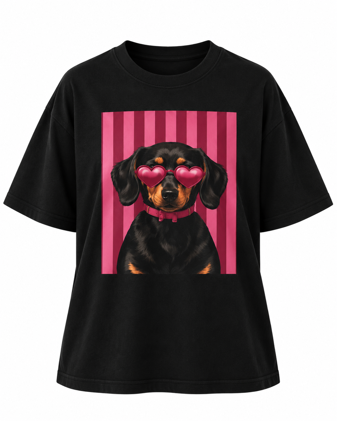 Noelle T-shirt Tax Hjärtan Svart Black | Smilebutiken - Caramelle Fashion