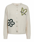 Nomas Cardigan Dam Moonbeam Melange W Deep Forest | Smilebutiken - Freequent