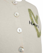 Nomas Cardigan Dam Moonbeam Melange W Deep Forest | Smilebutiken - Freequent