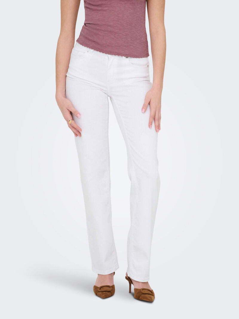 Blush Mid Straight Jeans Women White ONLY