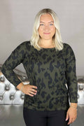 Elco Women's Green Animal Print Sweater - ONLY