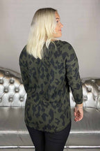 Elco Women's Green Animal Print Sweater - ONLY