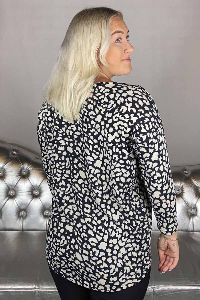 Elcos Jumper Ladies Black with Light Leopard - ONLY