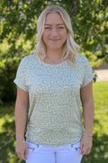 Moster T-shirt Dam Grön Med Blommor - ONLY