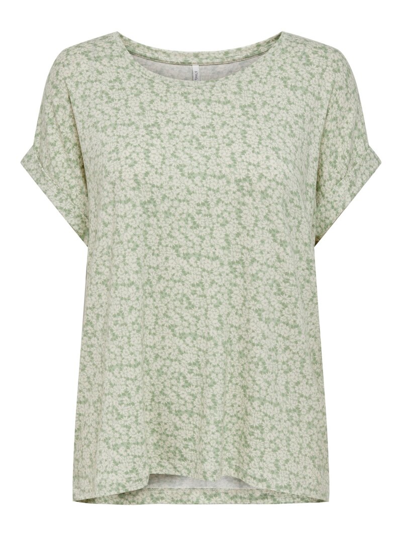 Moster T-shirt Dam Grön Med Blommor - ONLY